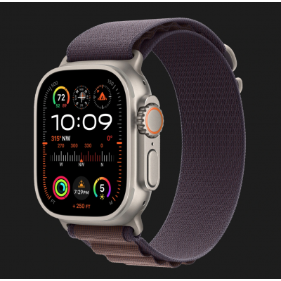 Apple Watch Ultra 2 GPS + Cellular 49mm Titanium Case with Indigo Alpine Loop - Medium (MRET3) 