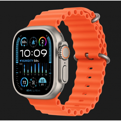 Apple Watch Ultra 2 49mm GPS + LTE Titanium Case with Orange Ocean Band (MREH3) 